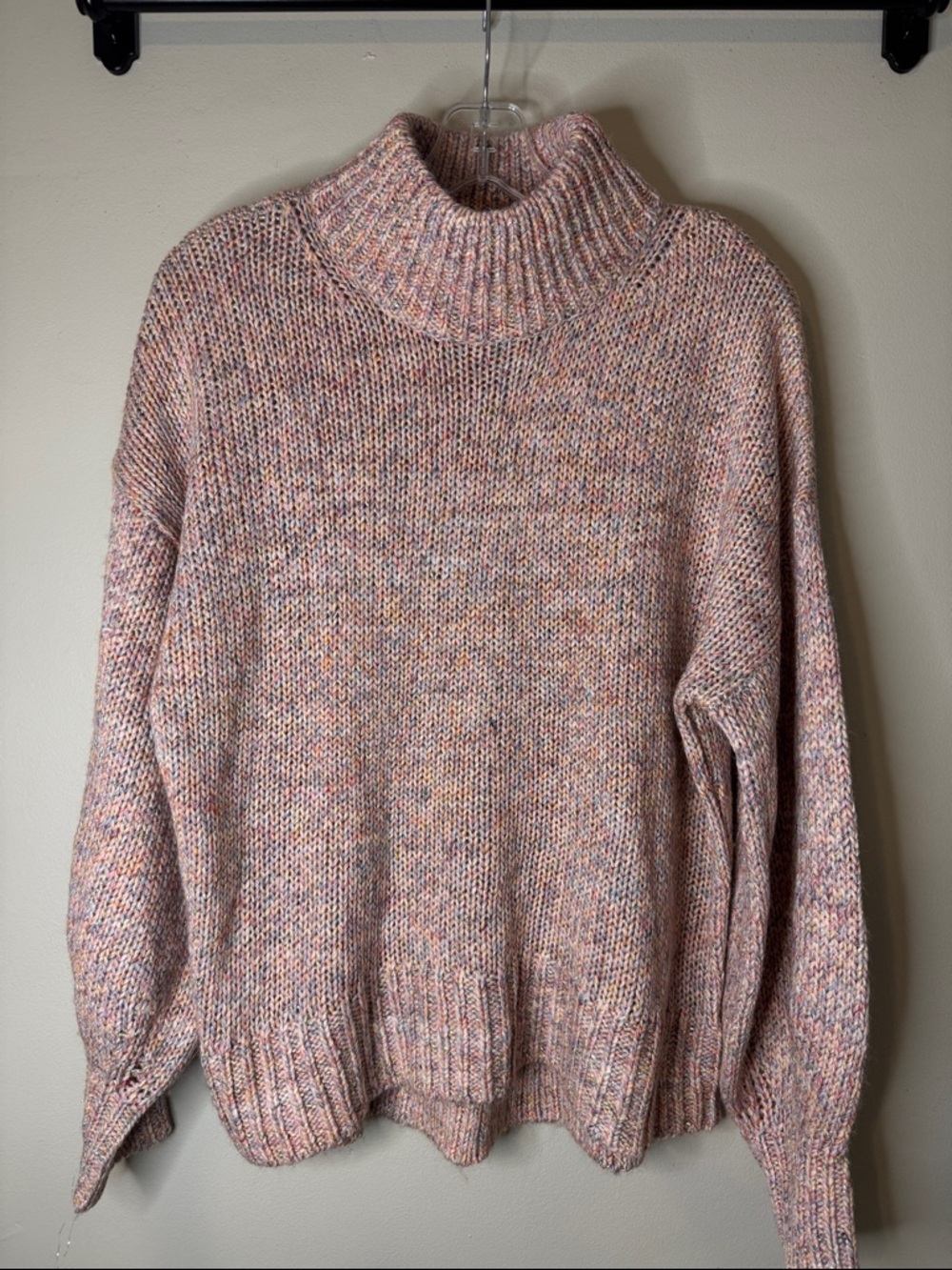 Ann Taylor Pink Multicolor Turtleneck Sweater M